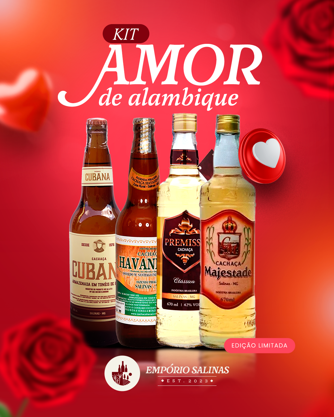 KIT CACHAÇA AMOR DE ALAMBIQUE