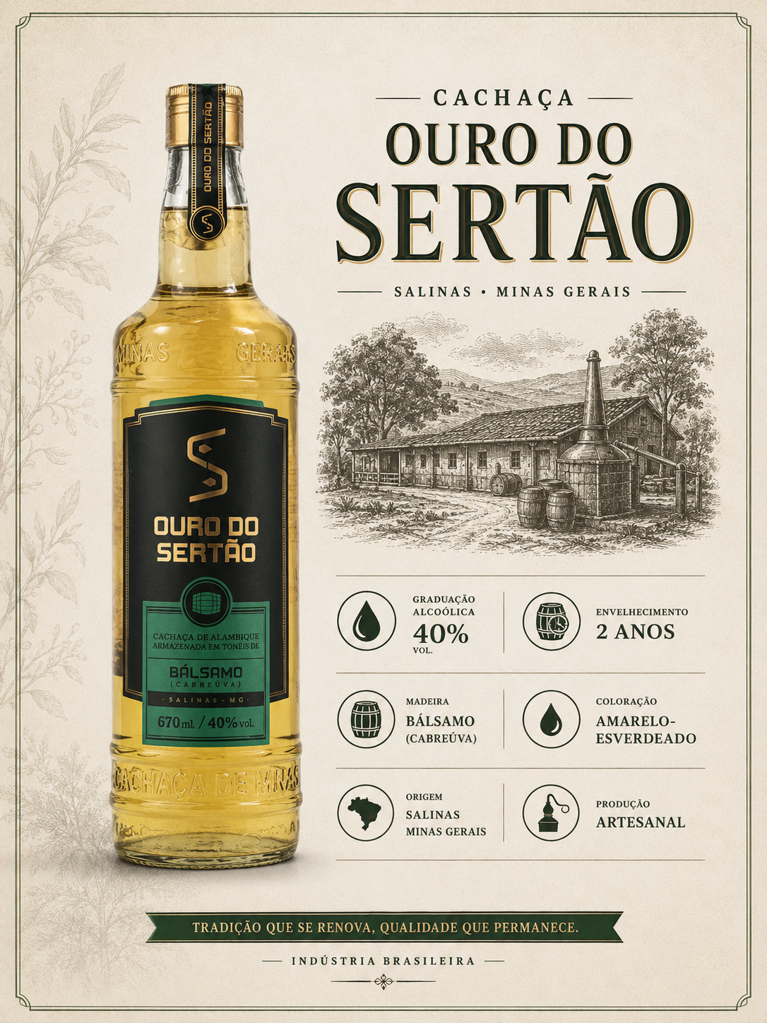 CACHAÇA OURO DO SERTÃO BÁLSAMO - Empório Salinas