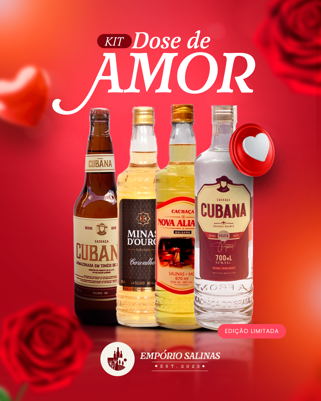 KIT CACHAÇA DOSE DE AMOR